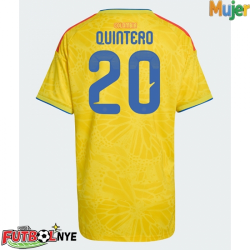Camiseta Colombia Juan Fernando Quintero #20 Primera Equipación para mujer Mundial 2026 manga corta